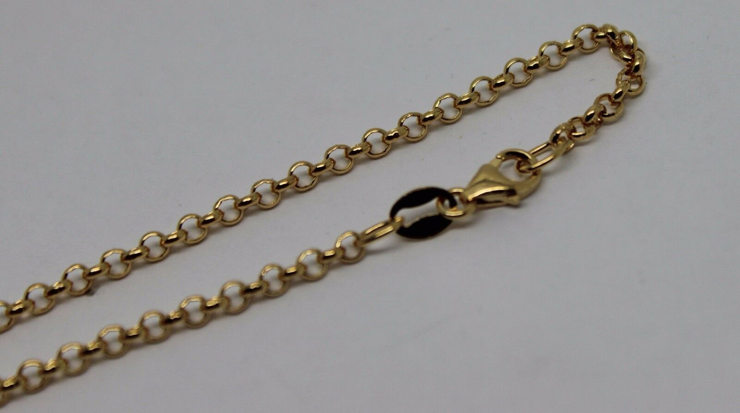 Genuine 9ct 9k Solid Yellow or Rose Gold 25cm Round Belcher Anklet