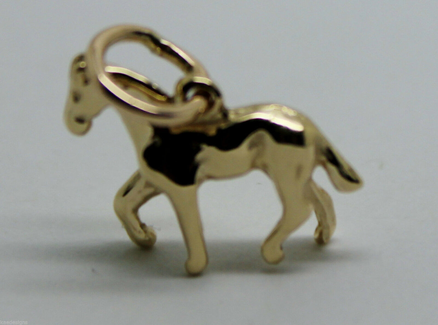 9ct Yellow or Rose or White Gold Small 3D Horse Pendant or Charm