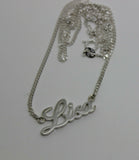 Genuine Sterling Silver 925 Curb Link Chain Lisa Name Plate