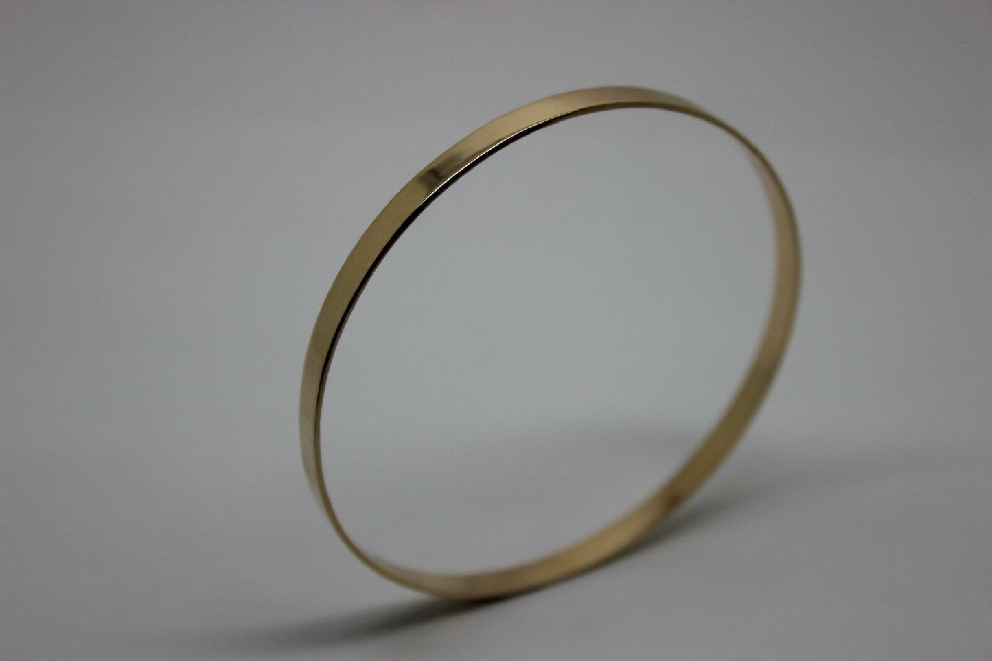 Kaedesigns New FULL Solid 9ct Yellow, Rose or White gold 4mm wide Flat bangle 65mm