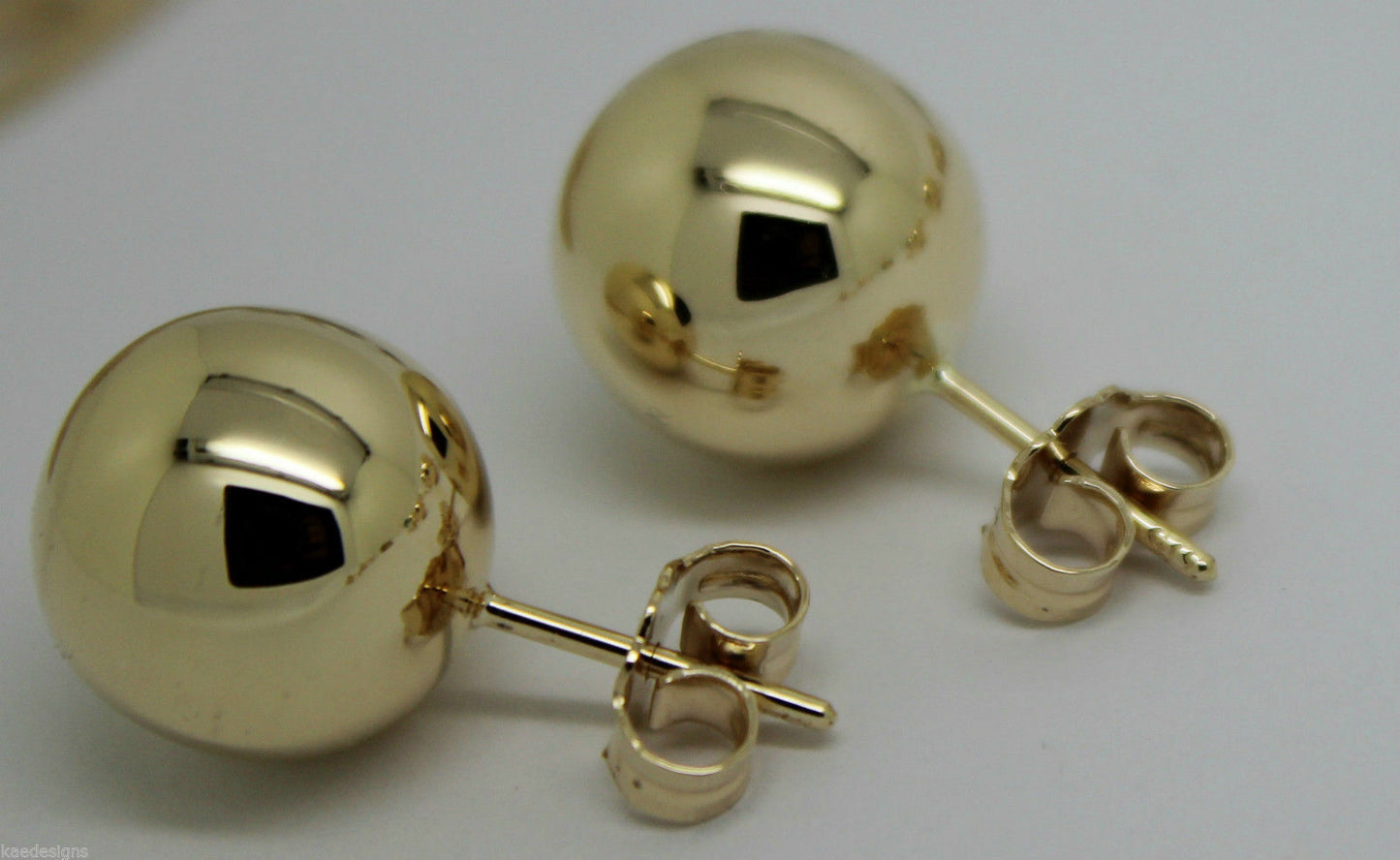 Kaedesigns Genuine New 9ct 9K Yellow, Rose or White Gold 10mm Stud Ball Earrings