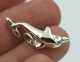 Heavy New 9ct Yellow or Rose or White Gold or Sterling Silver Dolphin pendant