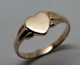 Size N Genuine New Childs Solid 9ct 375 Yellow, Rose & White Gold Heart Signet Ring 324