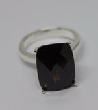 Sterling Silver Brown Rectangle Cubic Zirconia Ring