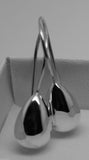 Genuine 925 Sterling Silver Teardrop Tear Drop Hook Earrings