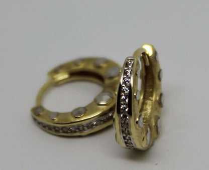 Kaedesigns New Genuine 9ct 9k Yellow Gold Hoop CZ Earrings*Free Express Post