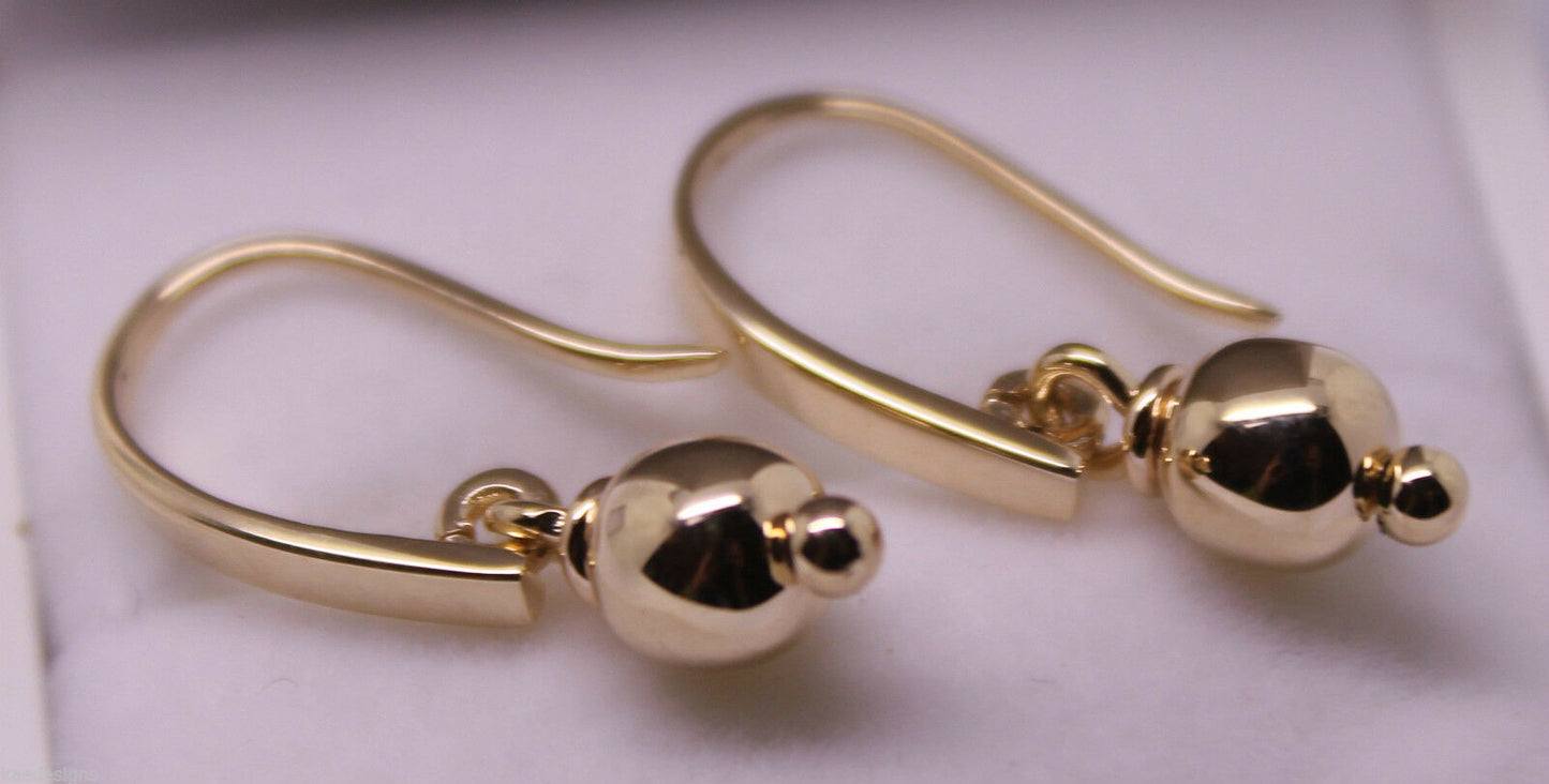 Kaedesigns, Genuine 9ct 9k Yellow Or Rose Or White Gold 6mm Ball Drop Earrings