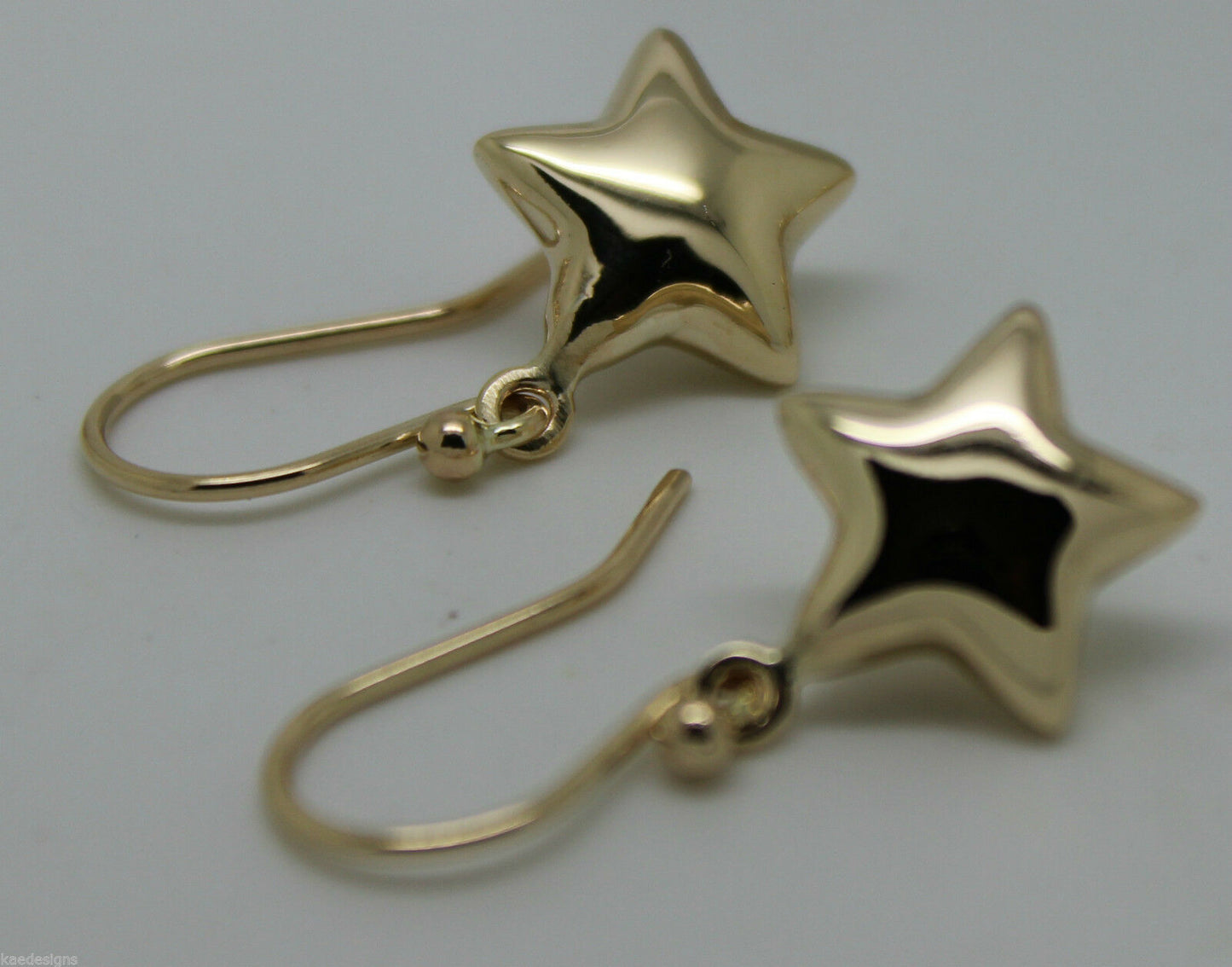 Kaedesigns, 9ct Yellow Or White Or Rose Gold Bubble Drop Star Hook Earrings