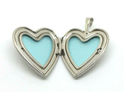 Sterling Silver Heart Heart Brushed Finish Butterflies Locket