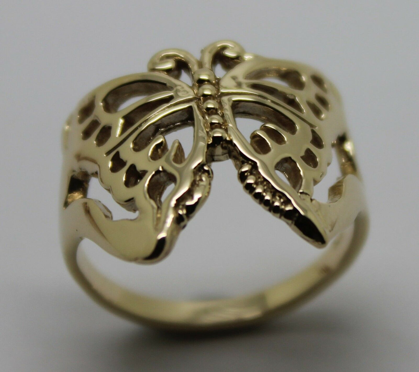 Solid 9ct White Or Rose Or Yellow Gold Large Butterfly Ring Choose Size 236