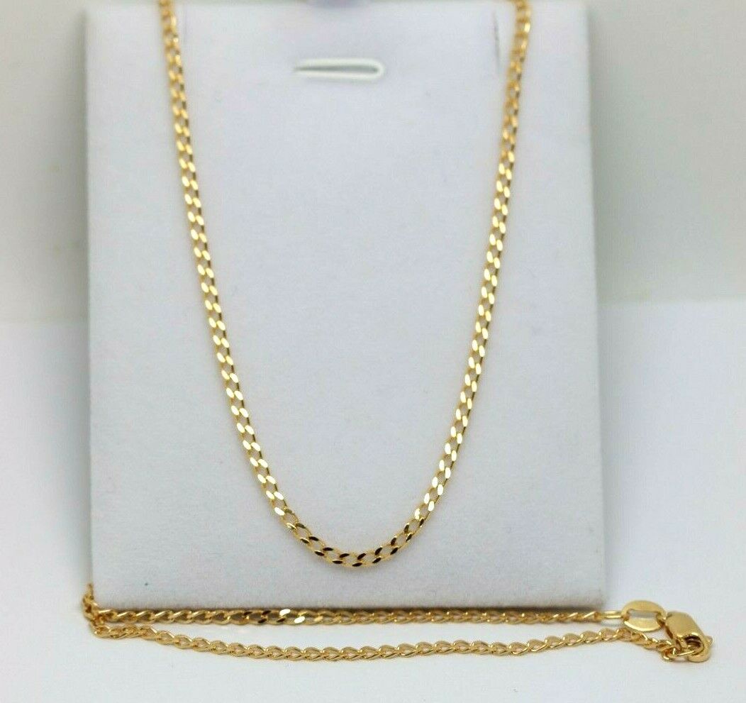 Genuine 9ct Yellow or Rose Gold Diamond Cut Long Curb Necklace / Chain 50cm