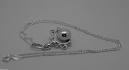 Kaedesign, Sterling Silver Chain Belcher 45cm Necklace & Ball Spinner Pendant