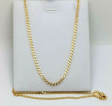 9ct Yellow or Rose Gold Diamond Cut Long Curb Necklace / Chain 3.2grams 50cm