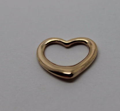 Genuine 9ct Yellow or Rose or White Gold Small Heart Charm / Pendant