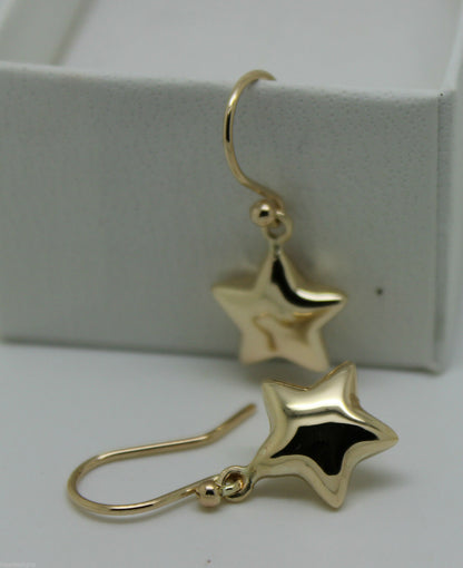 Kaedesigns, 9ct Yellow Or White Or Rose Gold Bubble Drop Star Hook Earrings