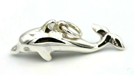 Heavy New 9ct Yellow or Rose or White Gold or Sterling Silver Dolphin pendant