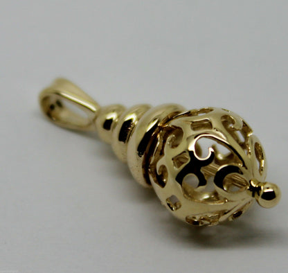 Kaedesigns New Genuine 9ct 9K Yellow, Rose or White Gold 10mm Filigree Ball Pendant