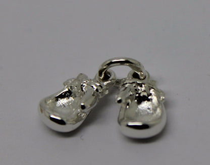 Small 925 Sterling Silver Boxing Gloves One Pair Pendant or Charm 12mm x 6mm