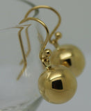Genuine New 18ct 18k 750 Yellow, Rose or White Gold 12mm Ball Drop Earrings