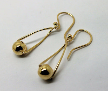 Kaedesigns, 9ct Yellow Or White Or Rose Gold  Hook Gold 8mm Ball Drop Earring