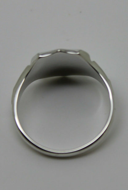 Kaedesigns New Sterling Silver Shield Large Signet Ring In Your Ring Size