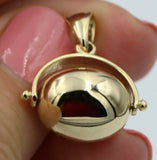 Kaedesigns, New Genuine 9ct 9kt Yellow, Rose or White Gold Large Oval Ball Spinner Pendant