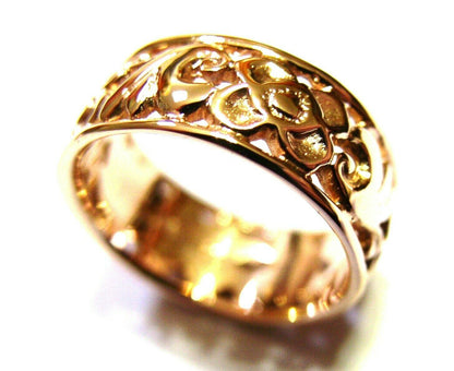 Size Q Genuine Full Solid 375 9ct 9kt Yellow, Rose or White Gold Filigree Ring