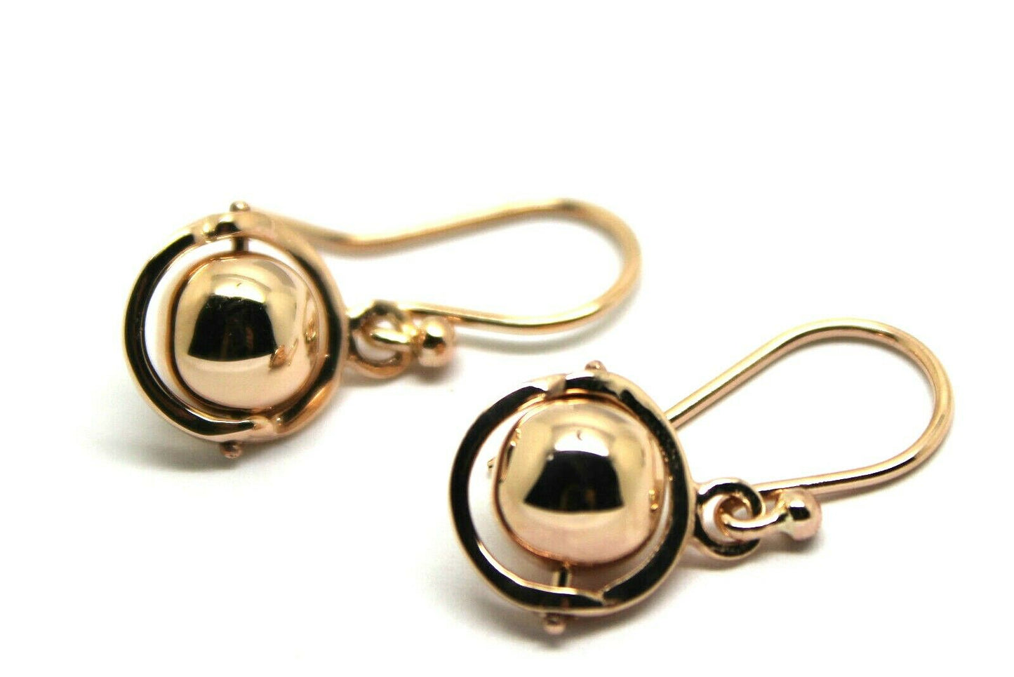 Kaedesigns New Genuine 9ct 9kt Yellow, Rose or White Gold Spinning Ball Drop Earrings