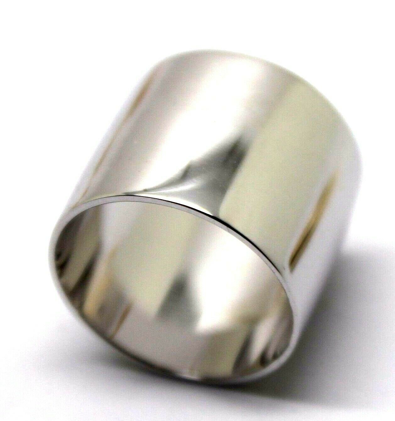 Size L 9ct Yellow, Rose or White Gold Solid Cigar 15mm Extra Wide Band Ring