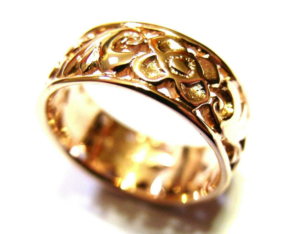 Size M - Kaedesigns, New Genuine  Solid 9ct 9K Yellow, Rose and White Gold Filigree Ring 275A