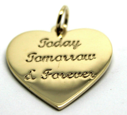 Genuine 9ct 9k Yellow or Rose or White Gold Heart Pendant Engrave your message