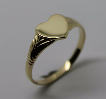 Size M Kaedesigns Solid Genuine New 9ct 9kt Yellow, Rose or White Gold Heart Signet Ring