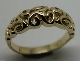 Kaedesigns, New Genuine 9ct 9kt Yellow, Rose or White Gold Solid Swirl Filigree Ring 358