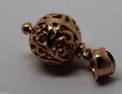 Genuine 9ct Yellow Gold or White Gold or Rose Gold 10mm Filigree Ball Pendant