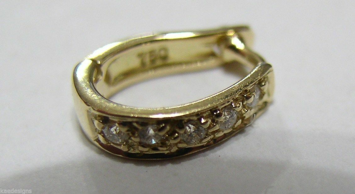 Genuine 18ct White Or Yellow Gold Diamond 10mm Enhancer Bail Clasp