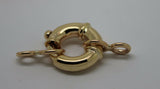 Genuine 9ct 9k 375 Large Yellow Gold Bolt Ring Clasp With Figure 8 Ends 11mm, 13mm, 15mm, 18mm or 20mm