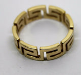 Kaedesigns New Size S 1/2 Solid 9ct 9k Heavy Yellow Gold Greek Key Ring