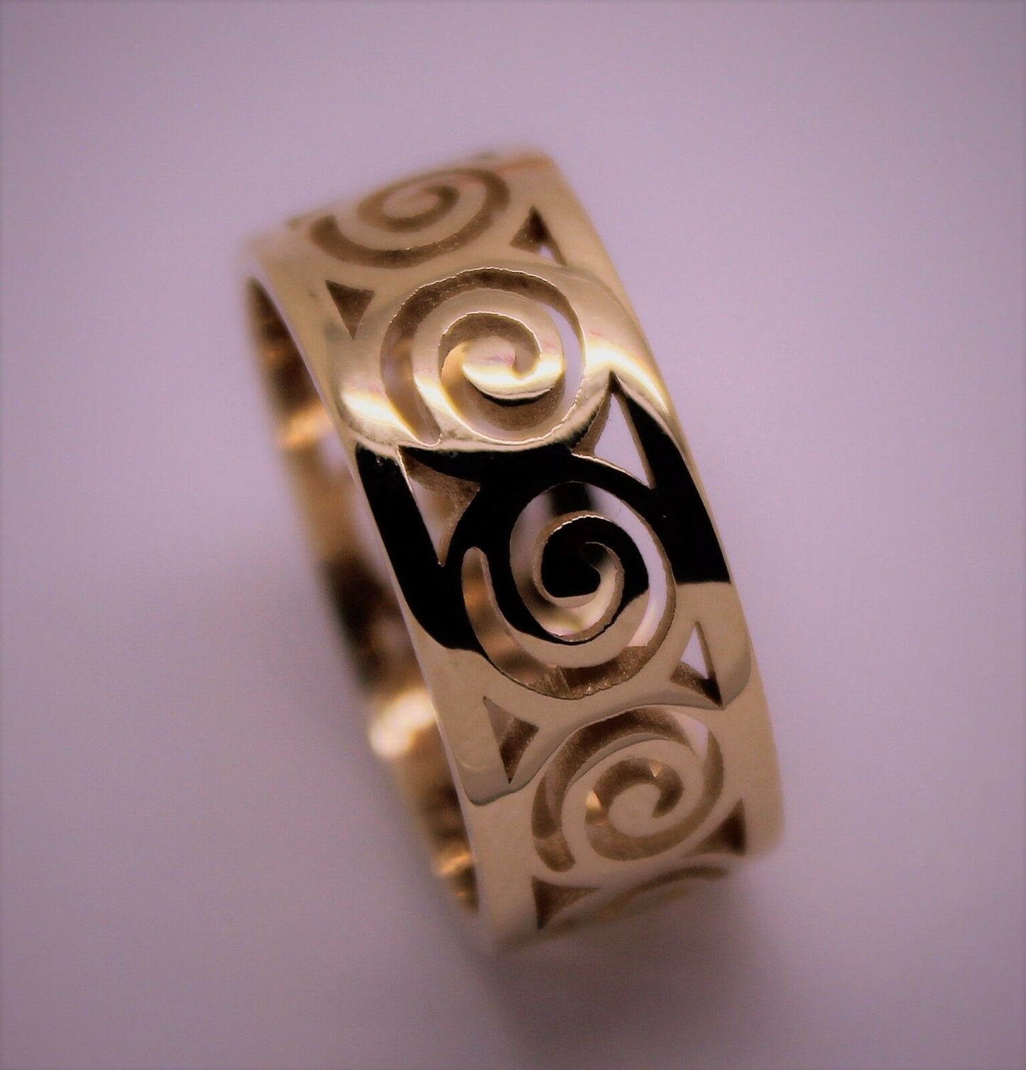 Kaedesigns New Solid Genuine 9ct Rose Gold Swirl Surf Wave Ring