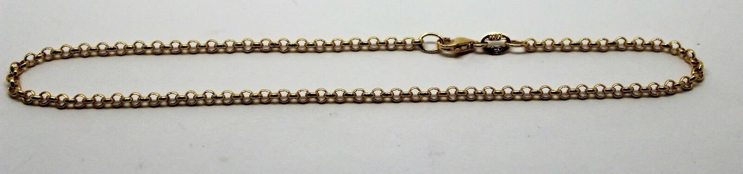 Genuine 9ct 9k Solid Yellow or Rose Gold 25cm Round Belcher Anklet