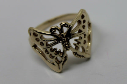 Kaedesigns New Size T Solid 9ct Yellow, Rose or White Gold Filigree Butterfly Ring 236