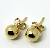 Genuine 18ct 750 Yellow, Rose or White Gold 8mm Stud Ball Earring