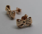 Genuine 9ct Rose Gold Butterfly Stud Earrings Set With Gemstone Of Your Choice