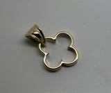 Solid 9ct 9K Yellow, Rose or White Gold Small Clover Pendant With Bale