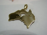 9ct Yellow Gold Or White Gold Or Rose Gold 375 Australia & Kangaroo Pendant 422