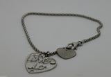 Genuine 925 Sterling silver heart bracelet Love You Heart 20cm