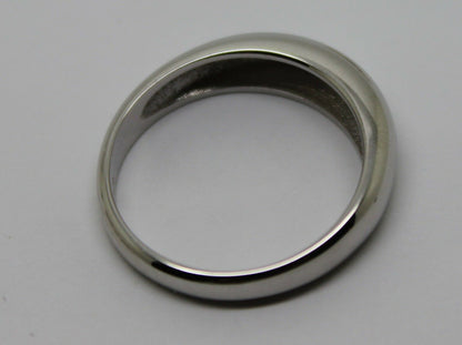 Size P Genuine 9ct White Gold Full Solid 5mm Dome Ring *Free Express Post In Oz