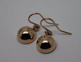 Genuine New 9kt 9ct Solid Yellow, Rose & White Gold 12mm Half Plain Ball Earrings