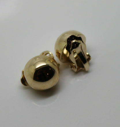 Kaedesigns New 9ct Yellow, Rose Or White Gold Clip On 10mm Half Ball Earrings