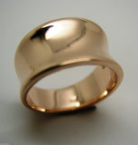 Kaedesigns, New Genuine Full Solid 9ct 9kt Yellow, Rose or White Gold Concave Dome Ring 250
