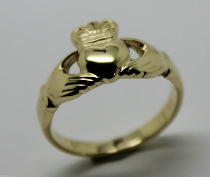 Genuine 9ct 375 Solid Yellow, Rose or White Gold Claddagh Celtic Friendship Ring In Your